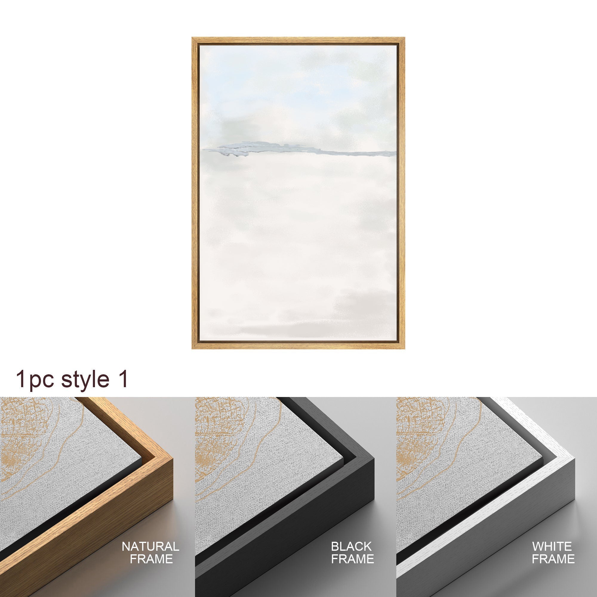 Framed Canvas Print Wall Art Set of 2 Tan Gray Pastel Abstract Illustration Modern Art Minimalist Decor