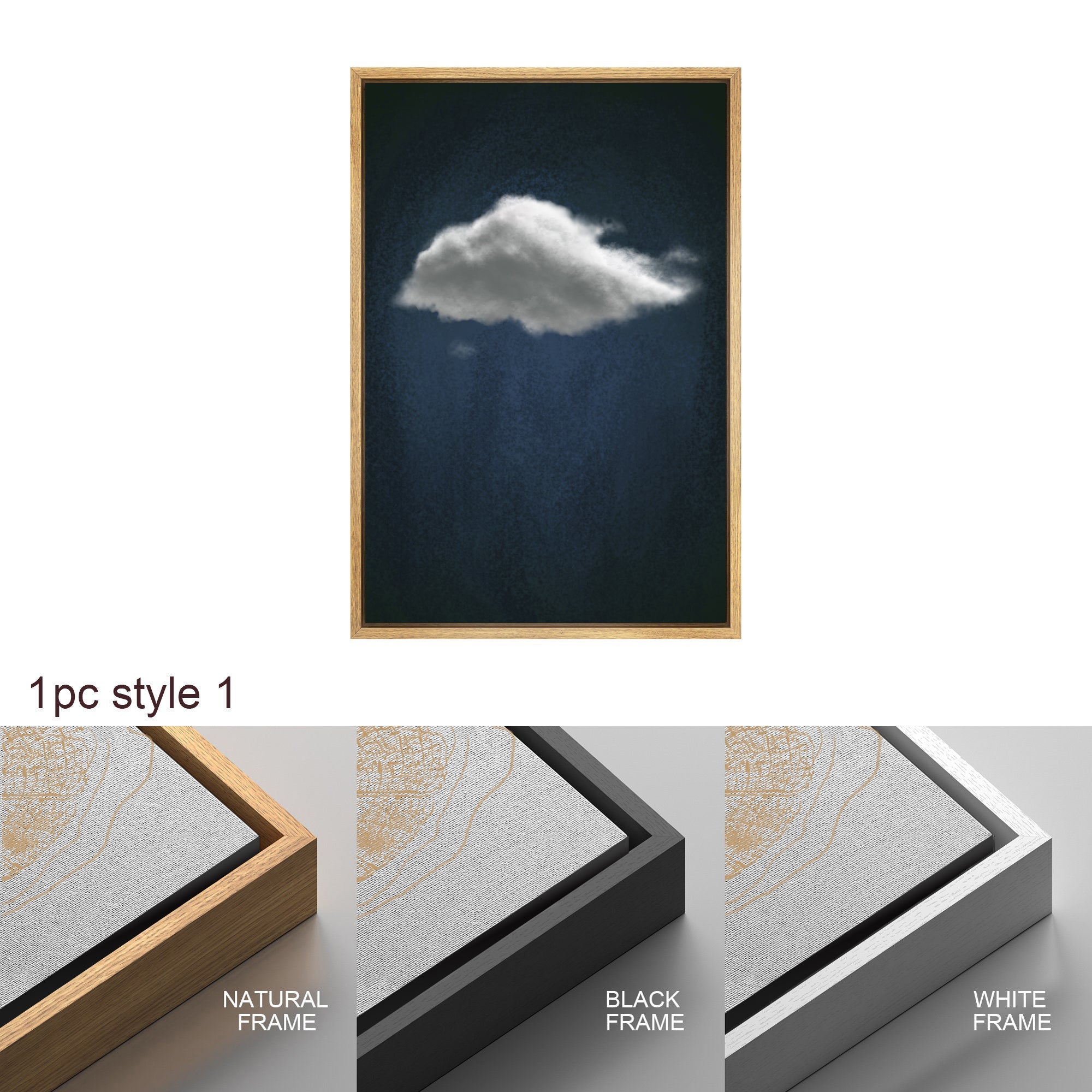 Cloud Wall Art · Blue Wall Art · Abstract Art Print · Minimalist Wall Art · Indigo Art · Maximalist Decor · Sky Wall Art · Night Sky Print