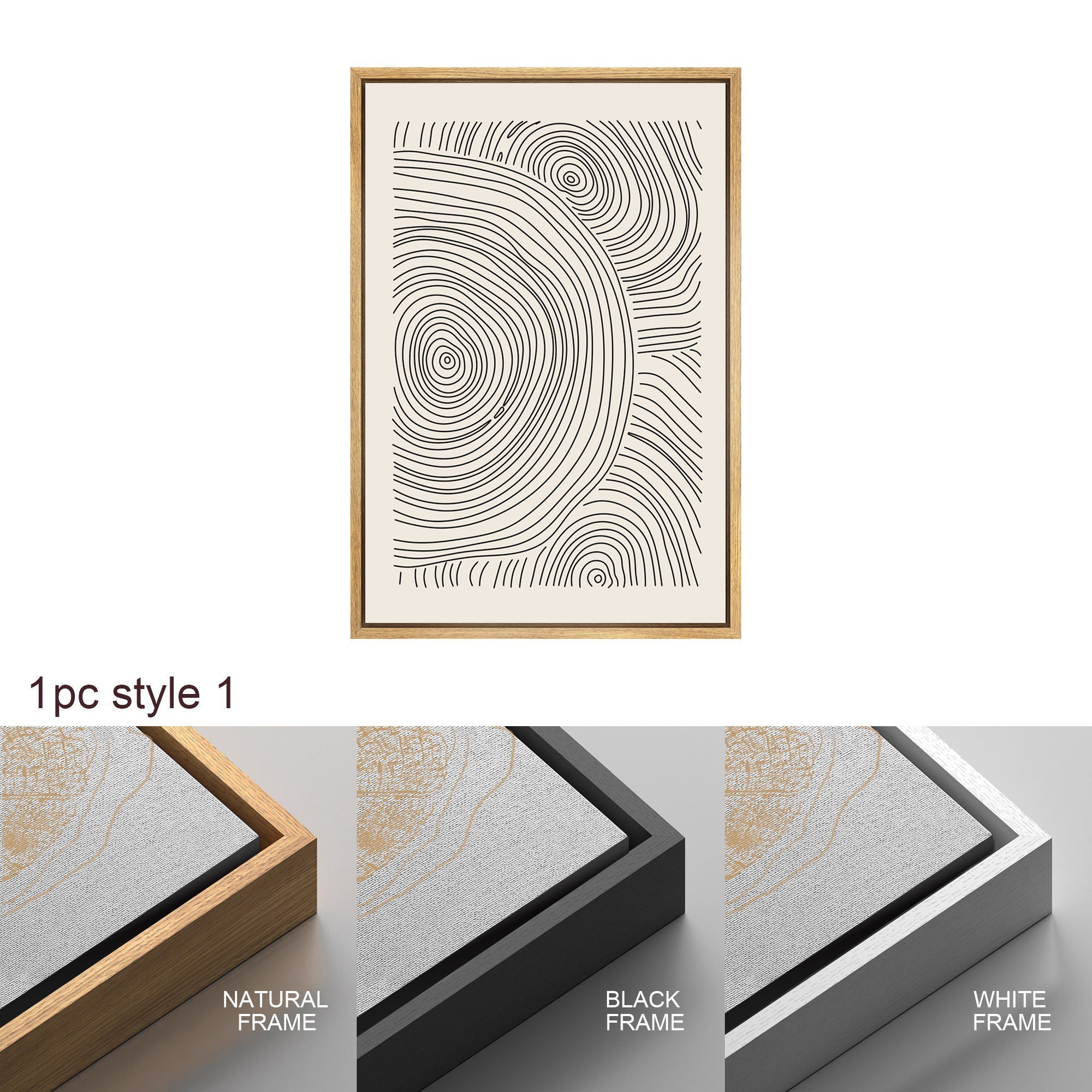 Framed Canvas Print Wall Art Set of 3 Geometric Blue Black Polygon Pattern Abstract Shapes Drawings Modern Art Minimalist Decor