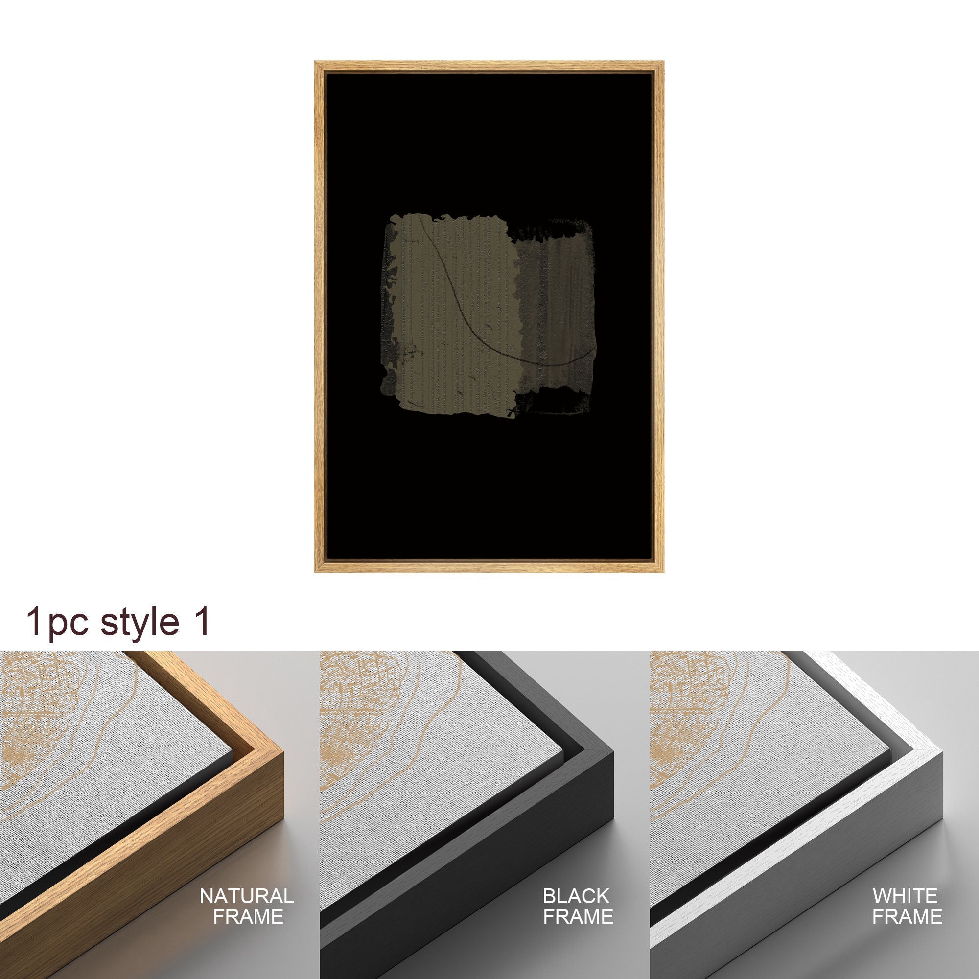 Framed Canvas Wall Art Set of 2 Black and White Grunge Abstract Print Minimalist Modern Wall Art Neutral Decor