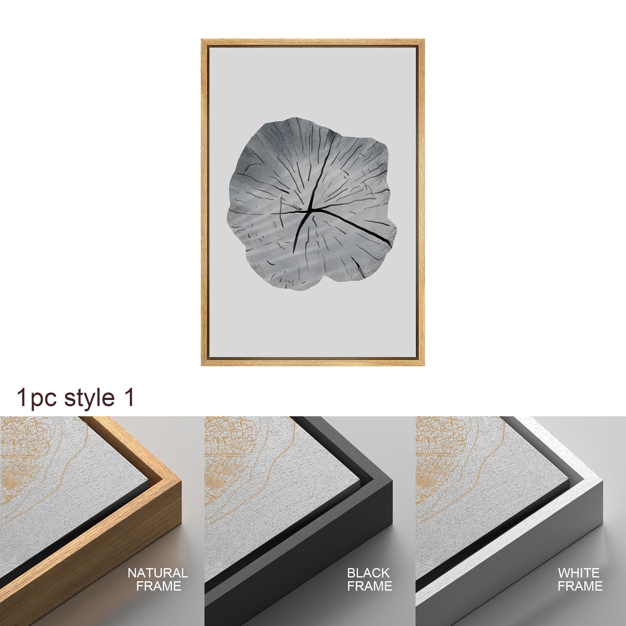 Framed Canvas Wall Art Set of 3 Wood Tree Rings Illustrations Prints Minimalist Modern Wall Art Neutral Decor