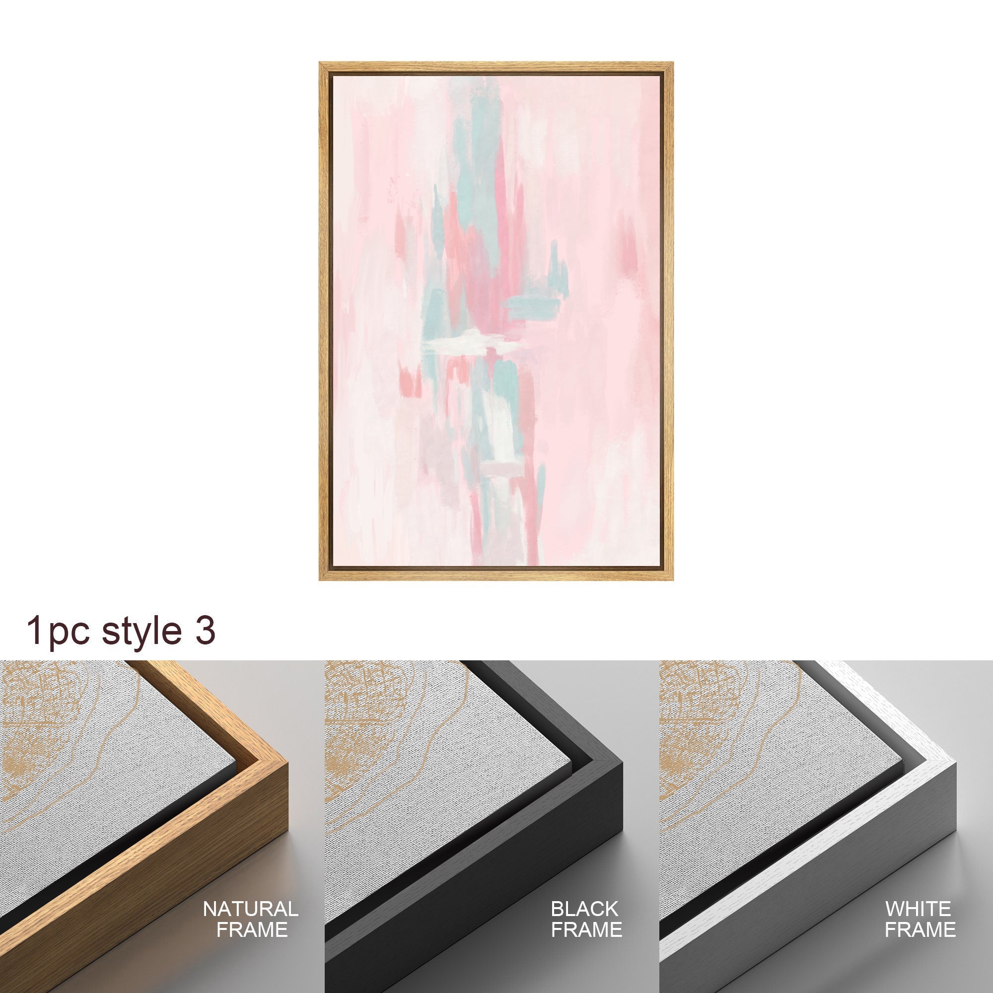 Framed Canvas Wall Art Set Colorful Abstract Prints Minimalist Modern Wall Art Preppy Room Decor