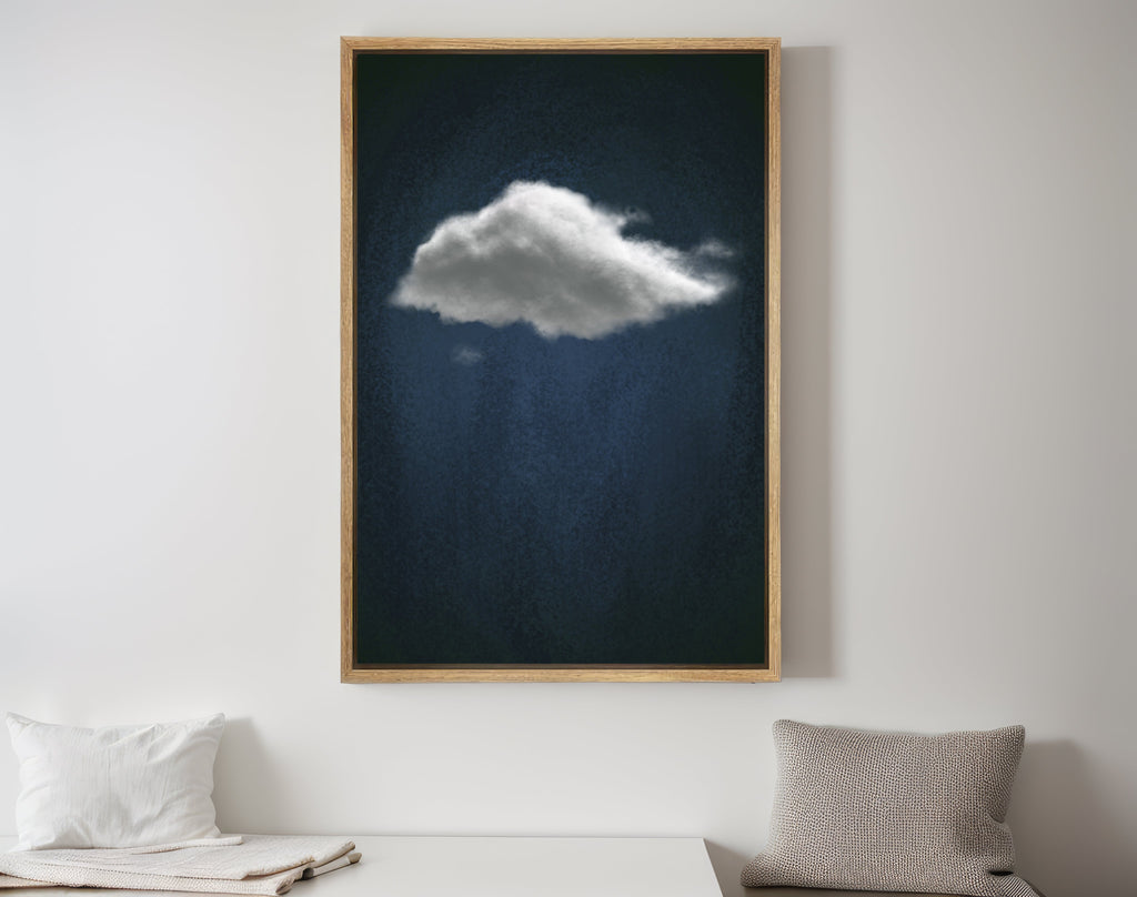 Cloud Wall Art · Blue Wall Art · Abstract Art Print · Minimalist Wall Art · Indigo Art · Maximalist Decor · Sky Wall Art · Night Sky Print