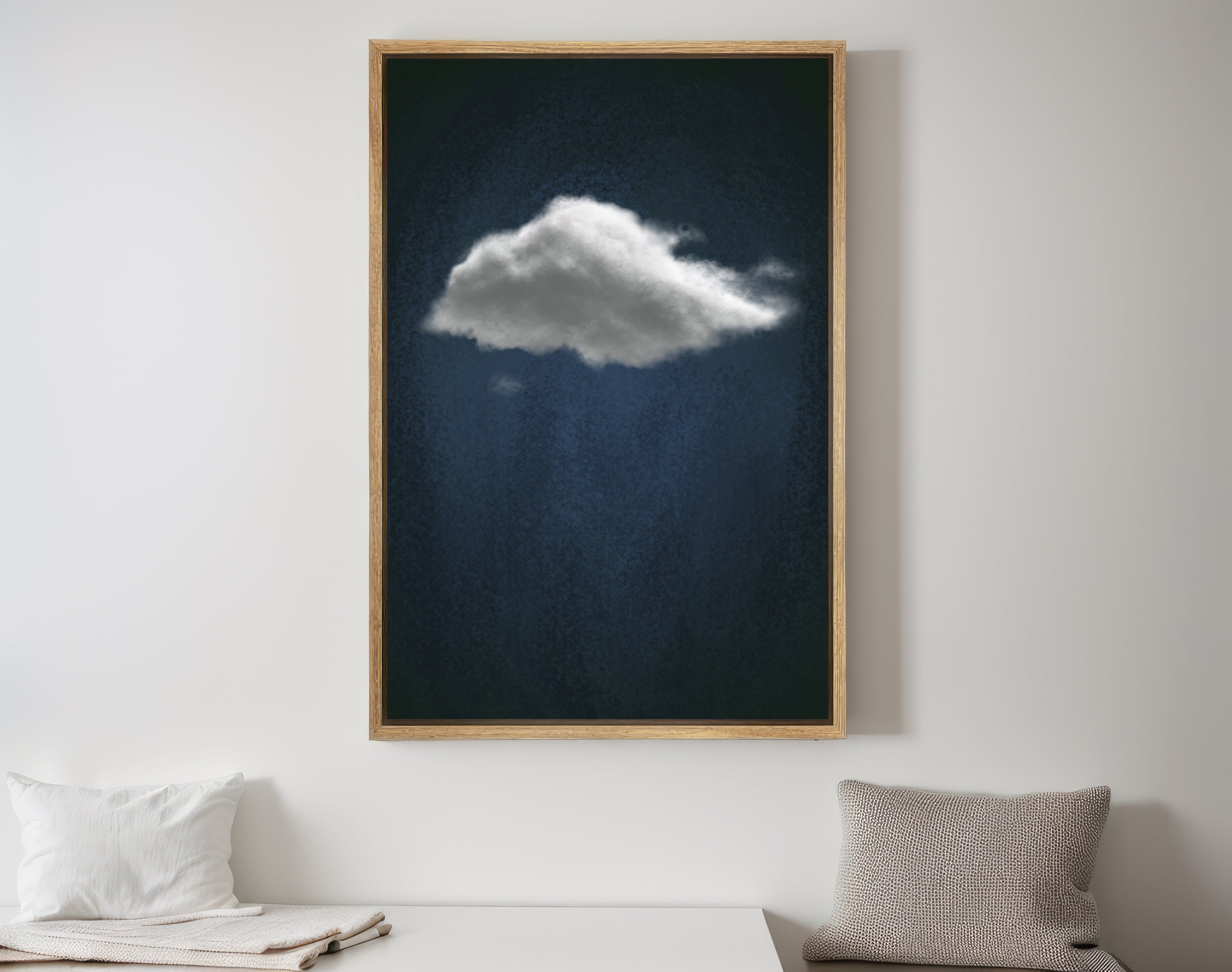 Cloud Wall Art · Blue Wall Art · Abstract Art Print · Minimalist Wall Art · Indigo Art · Maximalist Decor · Sky Wall Art · Night Sky Print