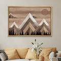 Framed Canvas Wall Art Sunset Mountain Landscape Abstract Illustrations Prints Abstract Modern Art Minimalist Boho Wall Decor