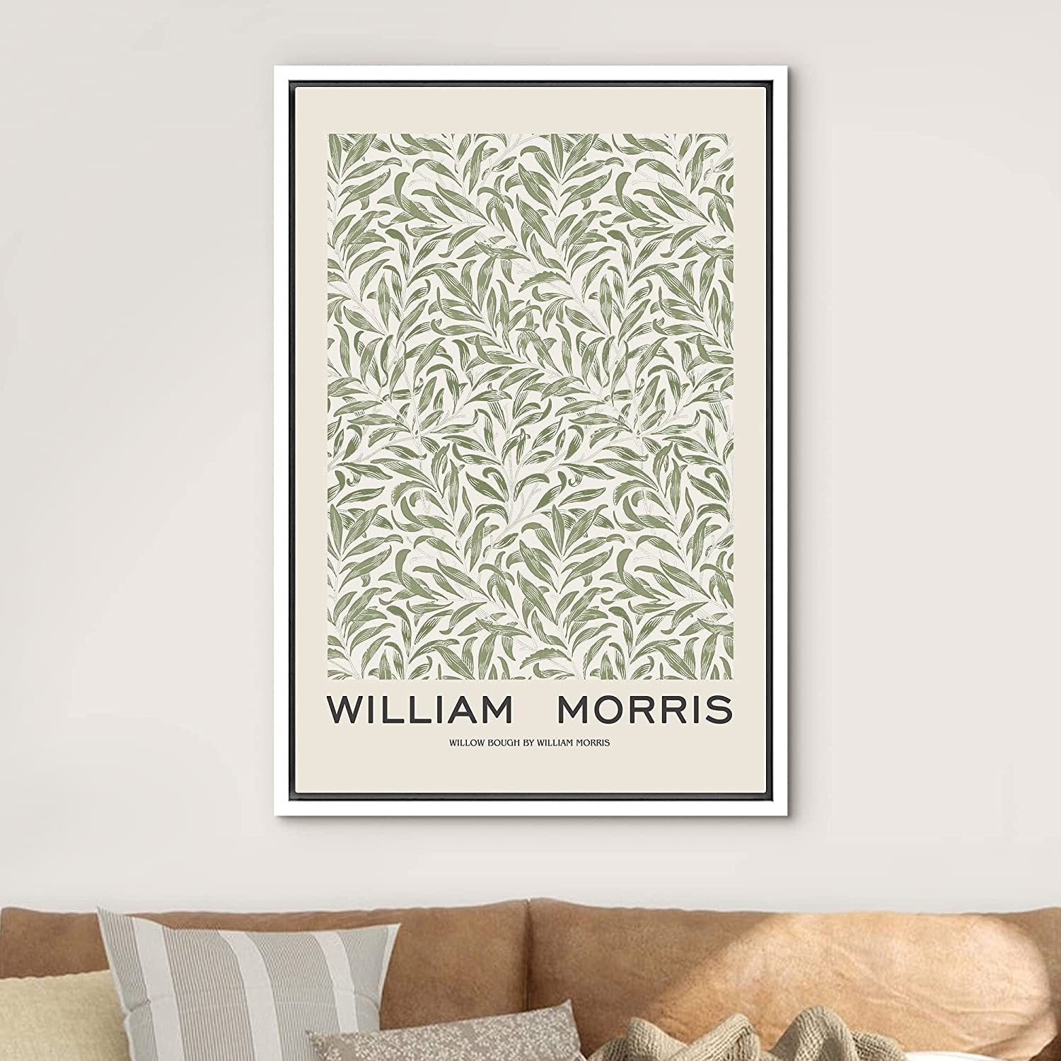 Framed Canvas Wall Art Set Green Abstract Floral Botanical Prints Minimalist Modern Wall Art Decor