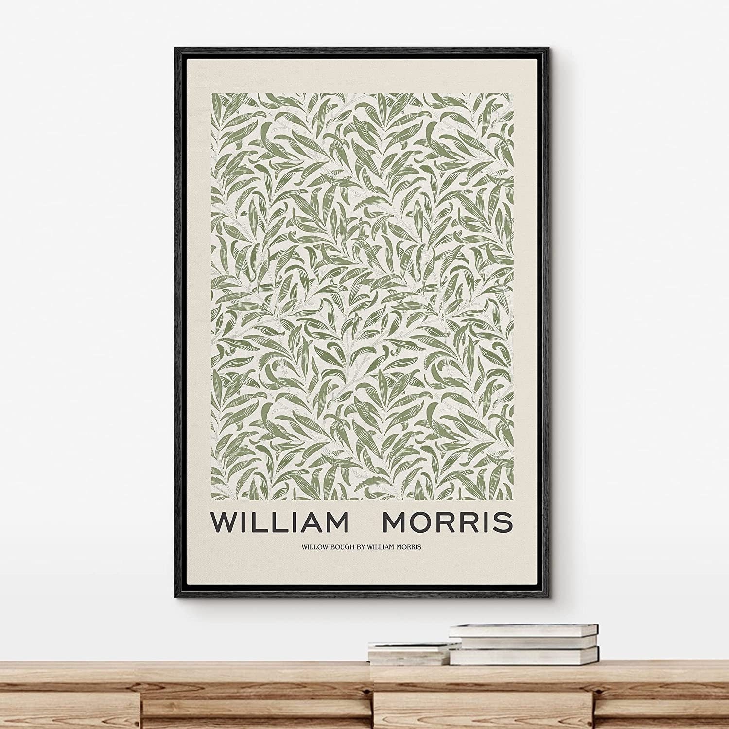 Framed Canvas Wall Art Set Green Abstract Floral Botanical Prints Minimalist Modern Wall Art Decor
