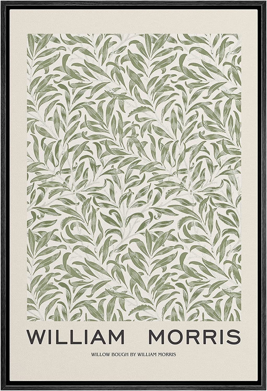 Framed Canvas Wall Art Set Green Abstract Floral Botanical Prints Minimalist Modern Wall Art Decor