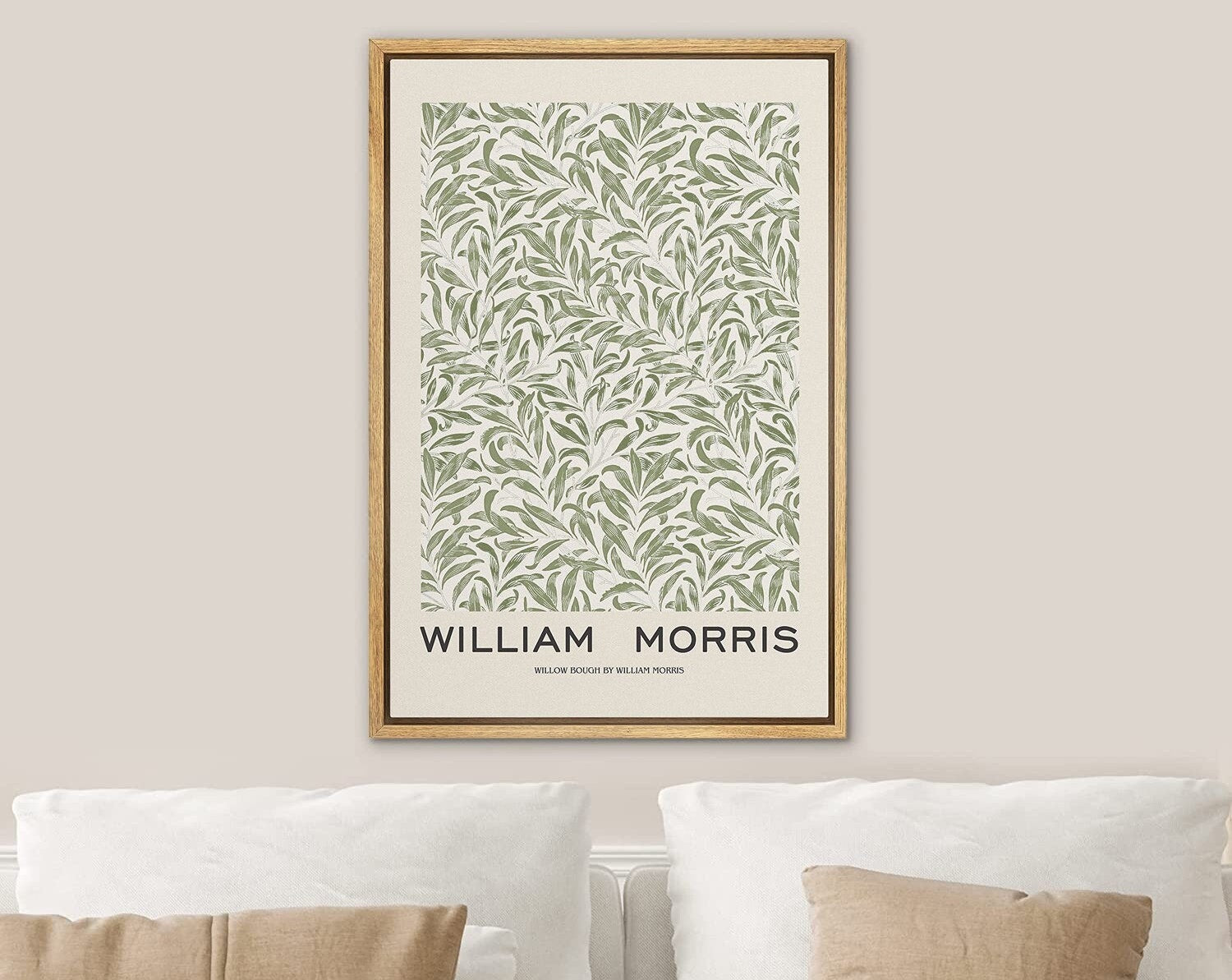 Framed Canvas Wall Art Set Green Abstract Floral Botanical Prints Minimalist Modern Wall Art Decor