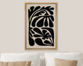 Framed Canvas Print Wall Art Black Abstract Floral Botanical Illustrations Modern Art Minimalist Boho Decor
