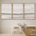 Framed Canvas Wall Art Set of 3 Brown Gray Abstract Prints Minimalist Modern Art Neutral Wall Decor
