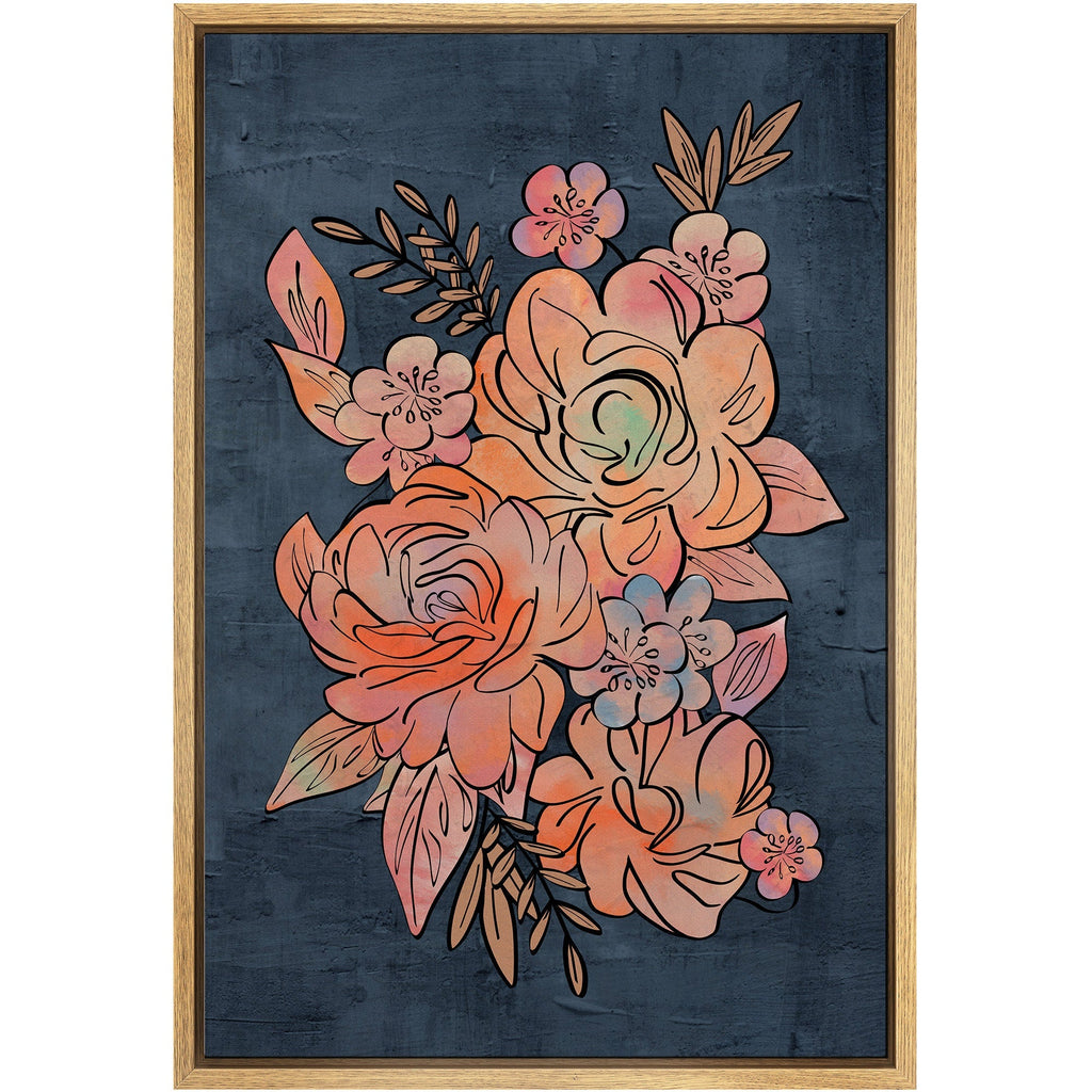 Framed Canvas Print Wall Art Abstract Floral Botanical Illustration Modern Boho Art Minimalist Decor