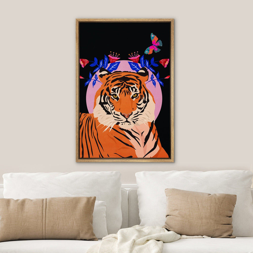 Framed Canvas Print Wall Art Set Cheetah Cats Animal Modern Boho Art Preppy Room Decor
