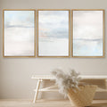 Framed Canvas Print Wall Art Set of 2 Tan Gray Pastel Abstract Illustration Modern Art Minimalist Decor
