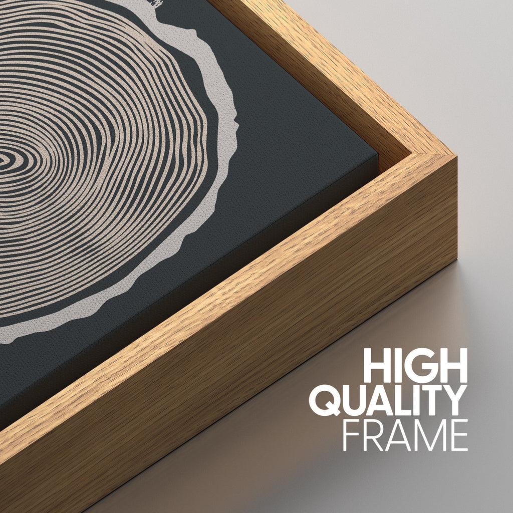 Framed Canvas Print Wall Art Set of 3 Pastel Grunge Forest Tree Rings Abstract Illustrations Minimalist Modern Art Boho Decor