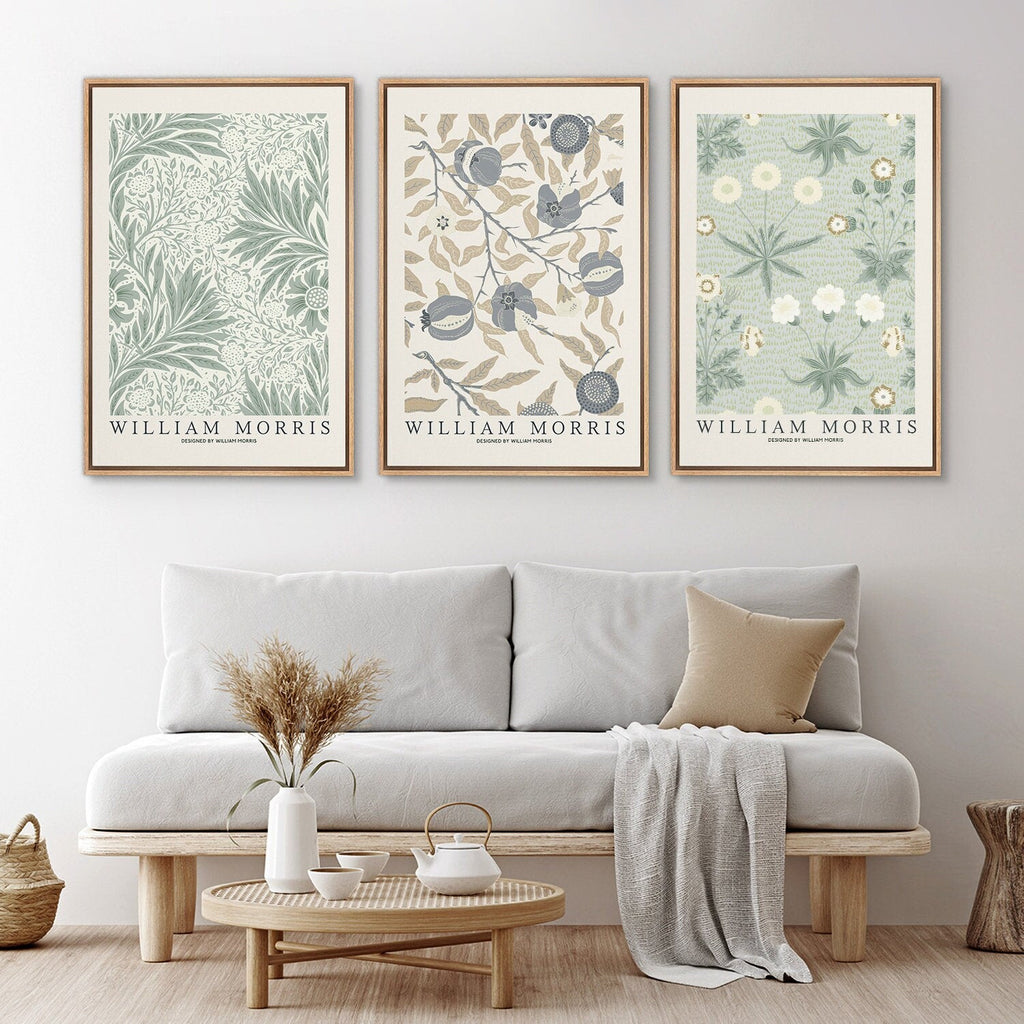 Framed Canvas Print Wall Art Set Flowers by William Morris Floral Botanical Modern Art Vintage Farmhouse Decor
